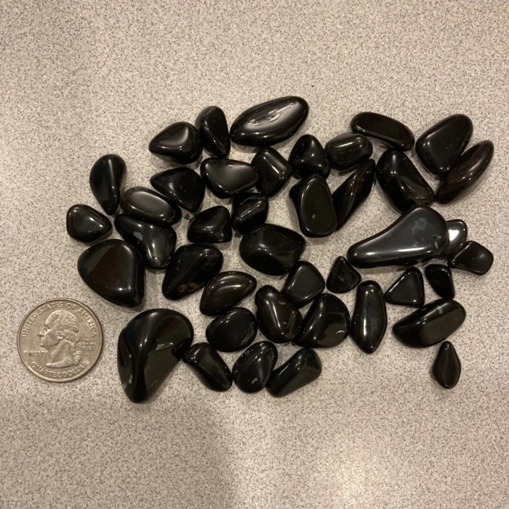 Black jasper polished stones